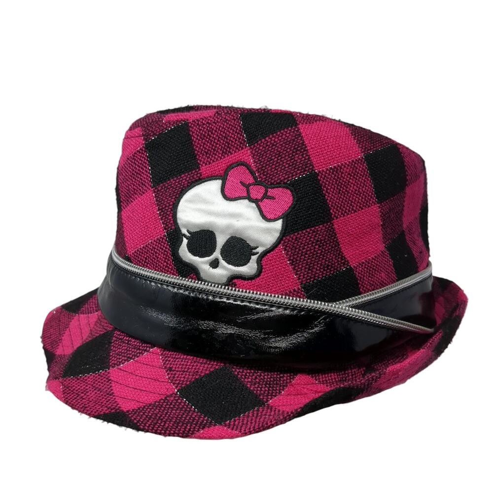 Monster High Bucket Hat Multicolor One Size Embroidered Skull Check